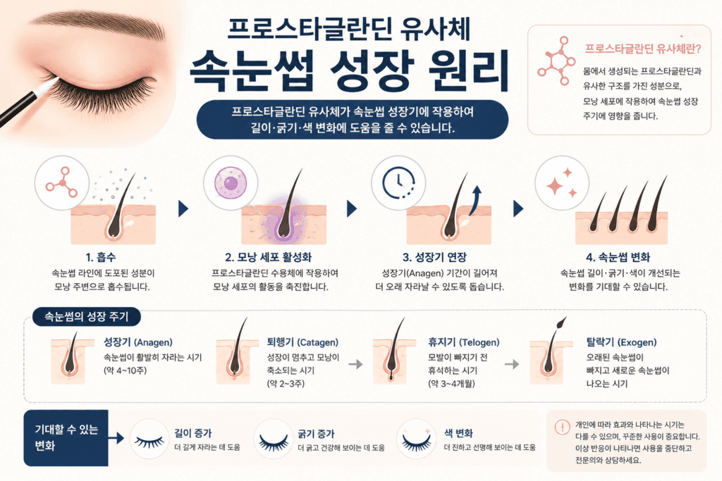 프로스타글란딘 유사체가 속눈썹 성장기에 미치는 작용 원리