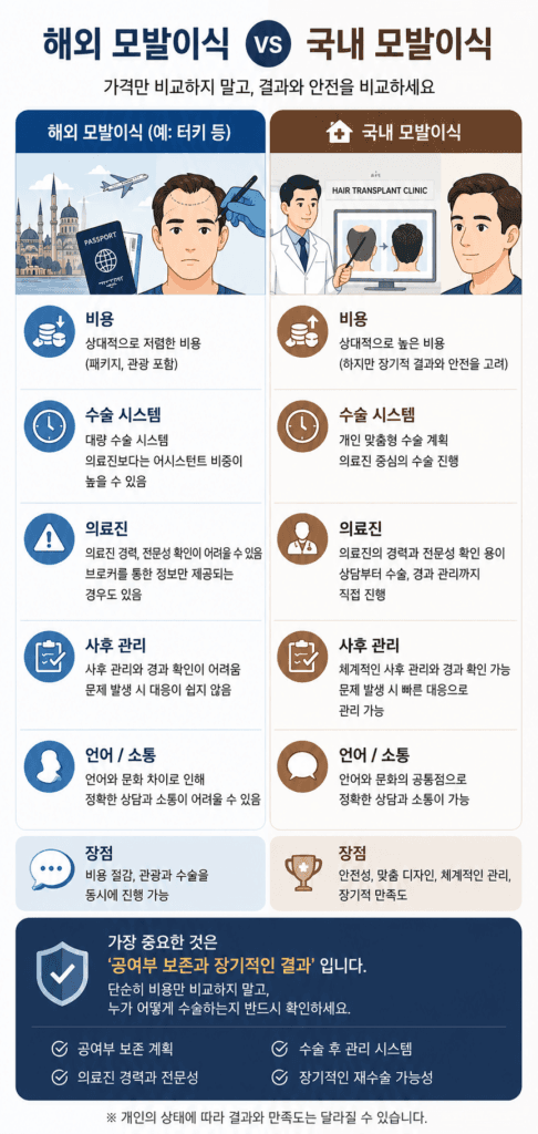 해외 모발이식과 국내 모발이식 비교