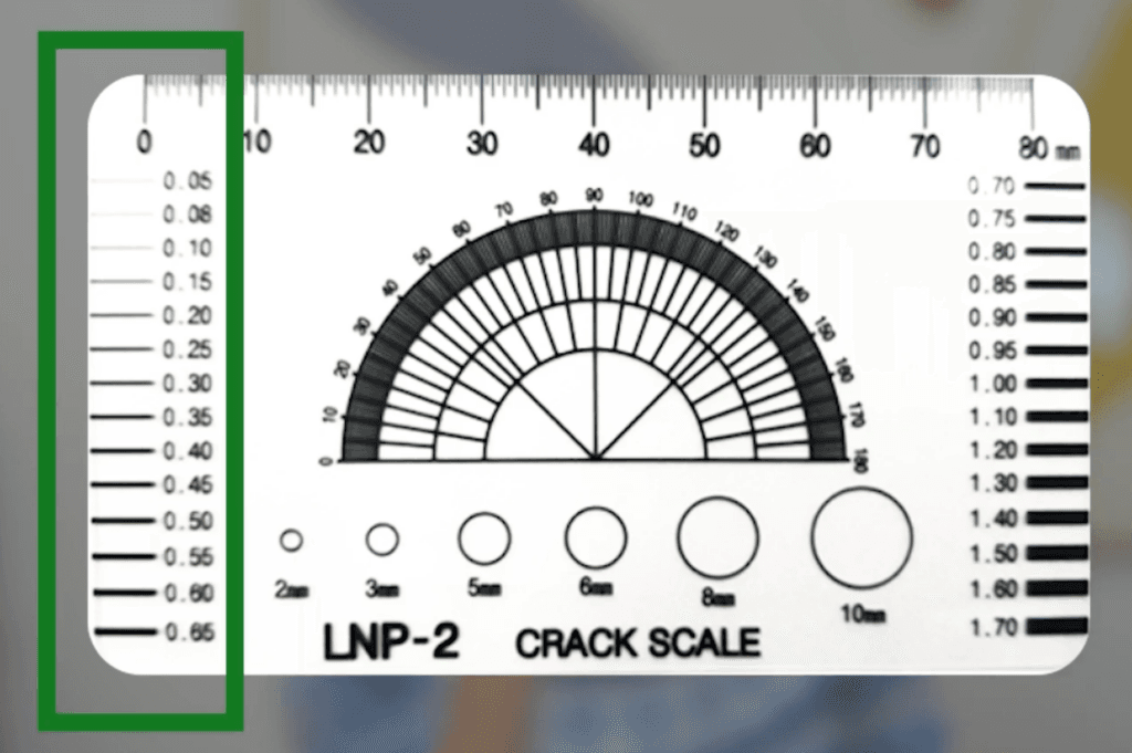 모발굵기별 분류를 위한 두께기준판(마이크로미터) 이미지