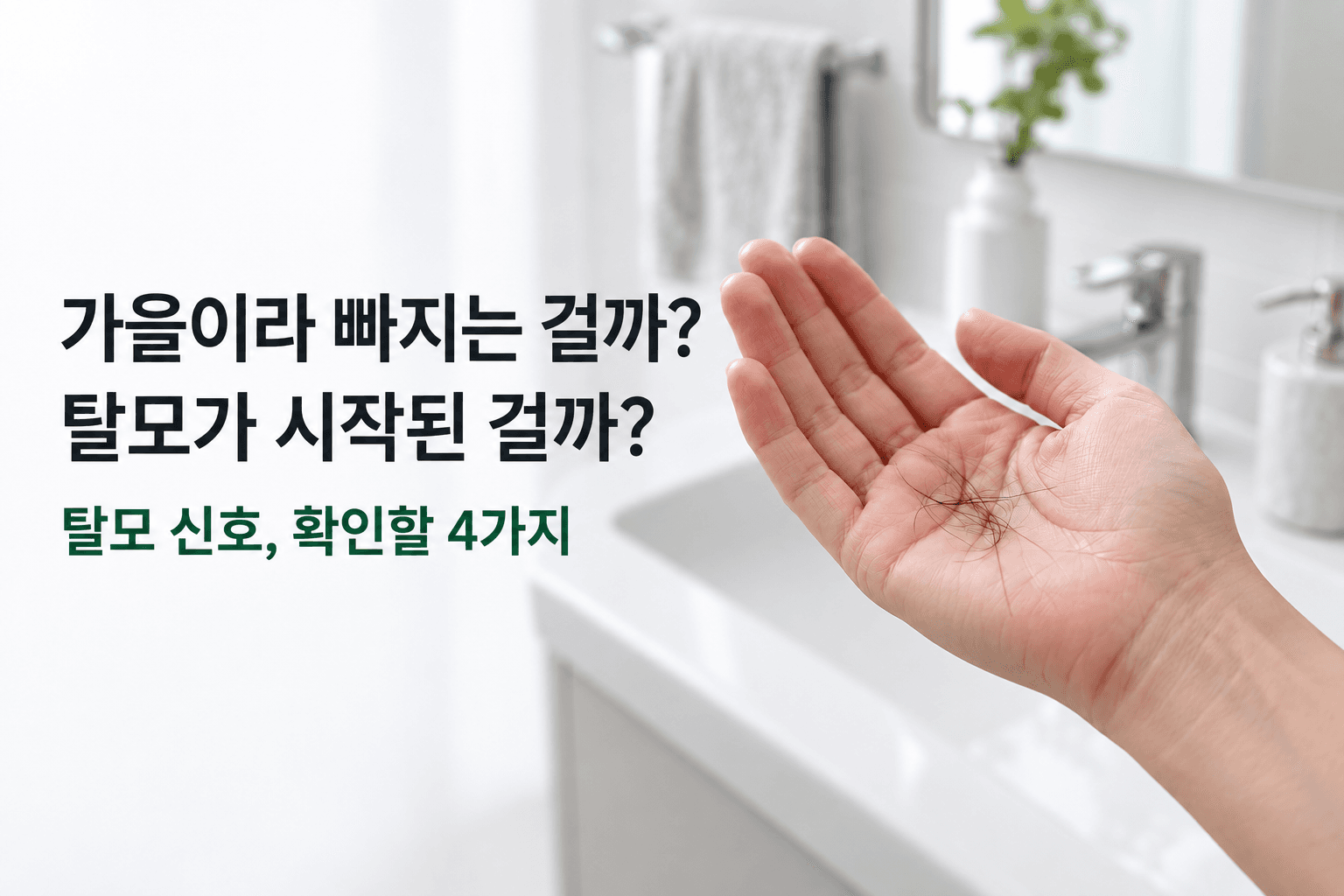 가을 탈모, 계절 탓일까요? 머리 빠짐이 늘었을 때 확인할 4가지